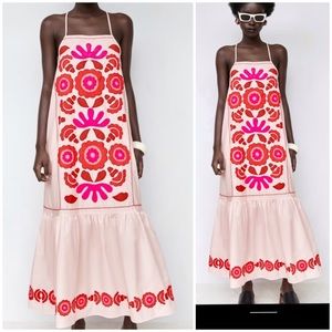 Zara limited edition embroidered dress 2022